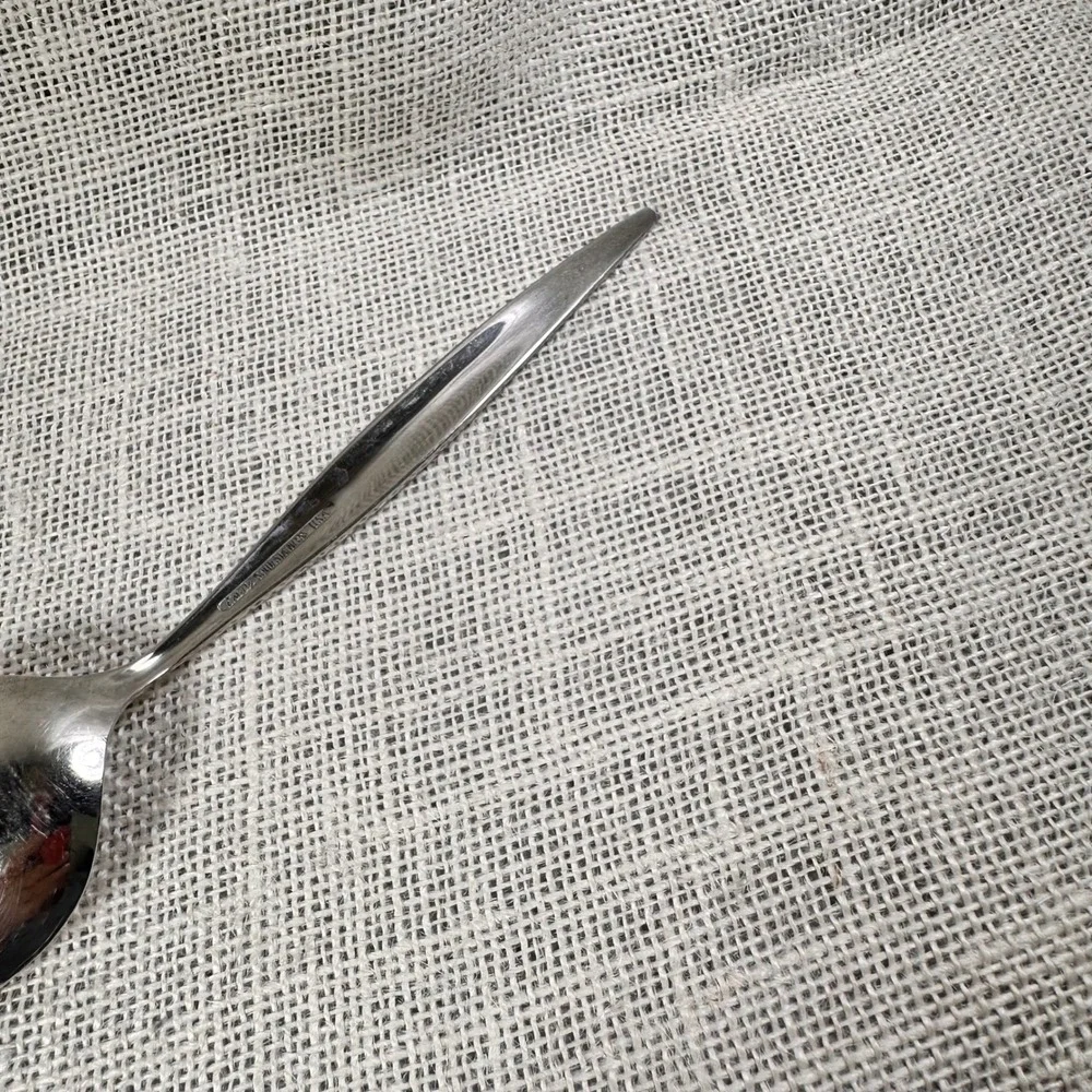 Ebbtide Solid Stainless USA Serving Spoon Mid Century Modern Replacement 8.25in